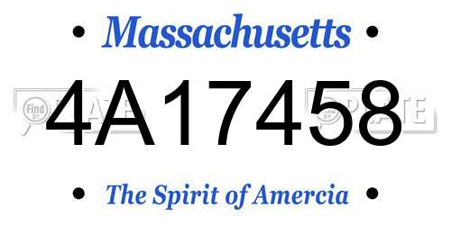 4A17458 Massachusetts License Plate