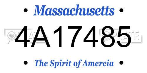 4A17485 Massachusetts License Plate