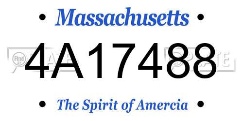 4A17488 Massachusetts License Plate