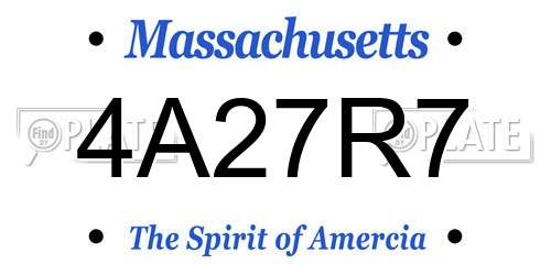 4A27R7 Massachusetts License Plate