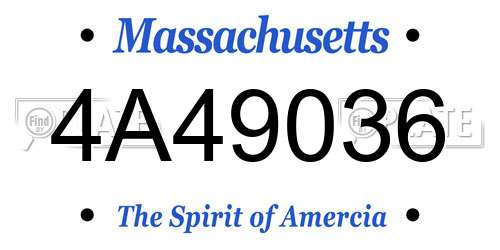4A49036 Massachusetts License Plate