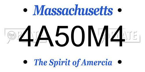 4A50M4 Massachusetts License Plate