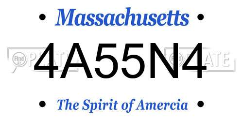 4A55N4 Massachusetts License Plate