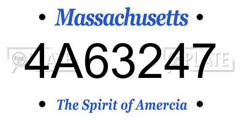 4A63247 Massachusetts License Plate