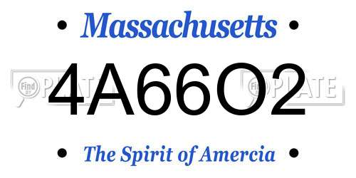 4A66O2 Massachusetts License Plate