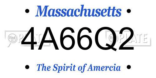 4A66Q2 Massachusetts License Plate