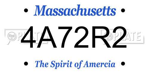 4A72R2 Massachusetts License Plate
