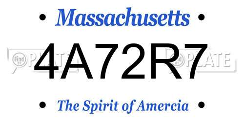 4A72R7 Massachusetts License Plate