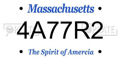 4A77R2 Massachusetts License Plate