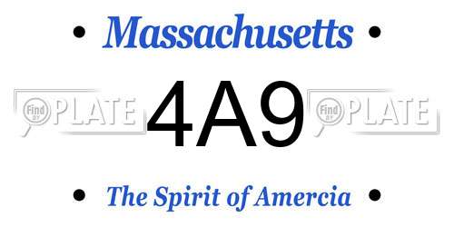 4A9 Massachusetts License Plate