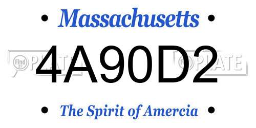 4A90D2 Massachusetts License Plate