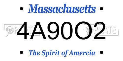 4A90O2 Massachusetts License Plate