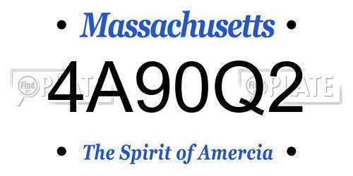 4A90Q2 Massachusetts License Plate