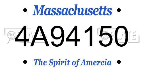 4A94150 Massachusetts License Plate