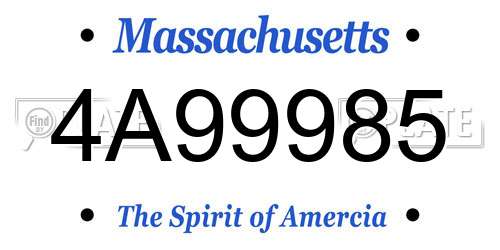 4A99985 Massachusetts License Plate