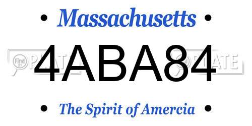 4ABA84 Massachusetts License Plate