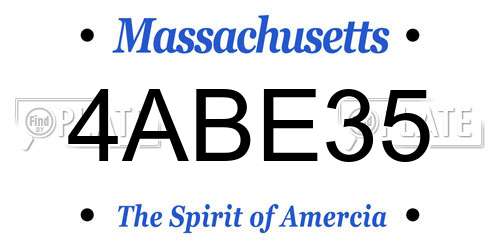 4ABE35 Massachusetts License Plate