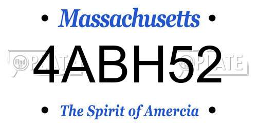 4ABH52 Massachusetts License Plate
