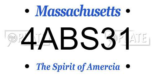 4ABS31 Massachusetts License Plate