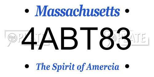4ABT83 Massachusetts License Plate