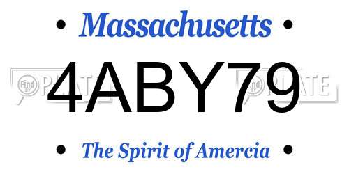 4ABY79 Massachusetts License Plate