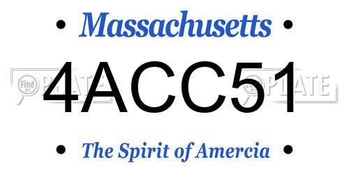 4ACC51 Massachusetts License Plate