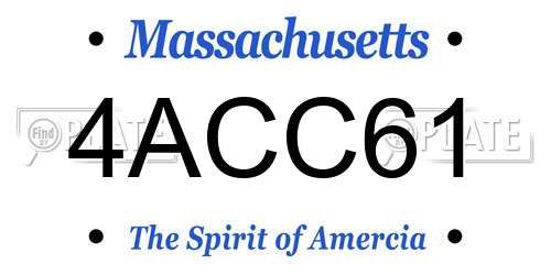 4ACC61 Massachusetts License Plate
