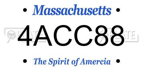 4ACC88 Massachusetts License Plate