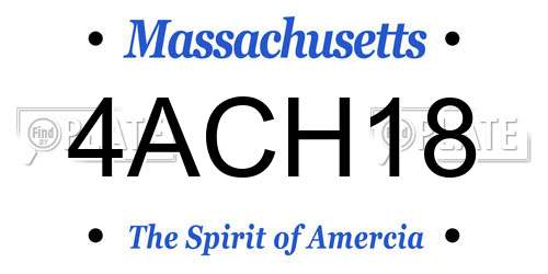 4ACH18 Massachusetts License Plate