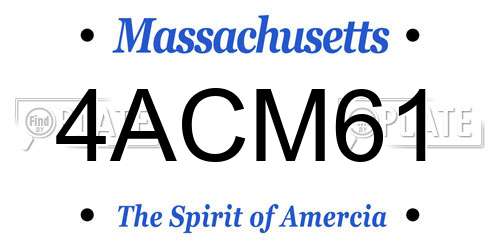4ACM61 Massachusetts License Plate