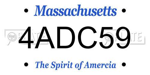 4ADC59 Massachusetts License Plate