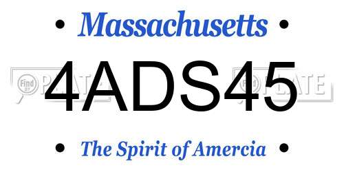 4ADS45 Massachusetts License Plate