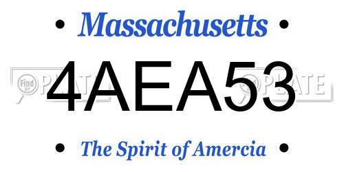 4AEA53 Massachusetts License Plate