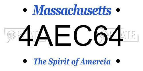 4AEC64 Massachusetts License Plate
