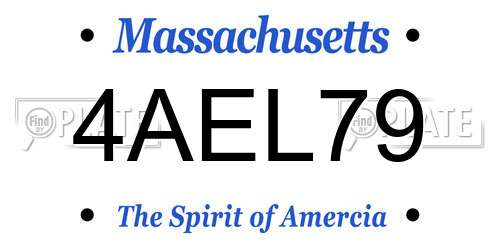 4AEL79 Massachusetts License Plate