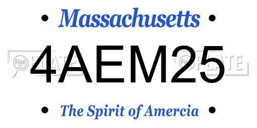 4AEM25 Massachusetts License Plate