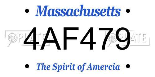 4AF479 Massachusetts License Plate