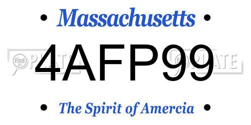 4AFP99 Massachusetts License Plate