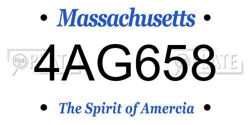 4AG658 Massachusetts License Plate