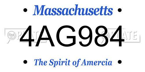 4AG984 Massachusetts License Plate