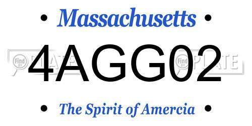 4AGG02 Massachusetts License Plate