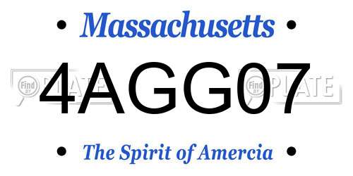4AGG07 Massachusetts License Plate