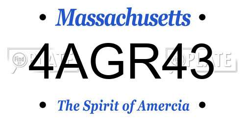 4AGR43 Massachusetts License Plate