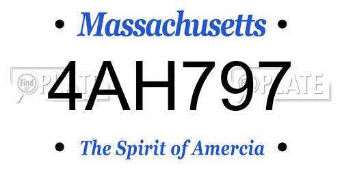 4AH797 Massachusetts License Plate