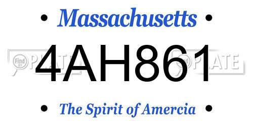 4AH861 Massachusetts License Plate