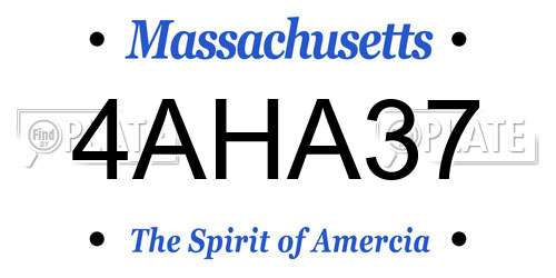 4AHA37 Massachusetts License Plate