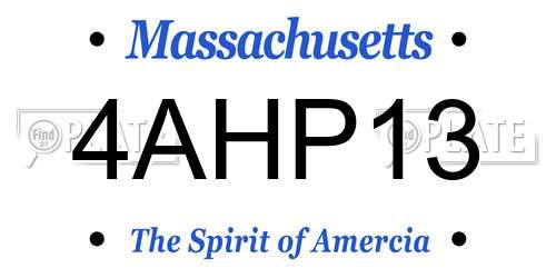 4AHP13 Massachusetts License Plate