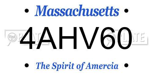 4AHV60 Massachusetts License Plate