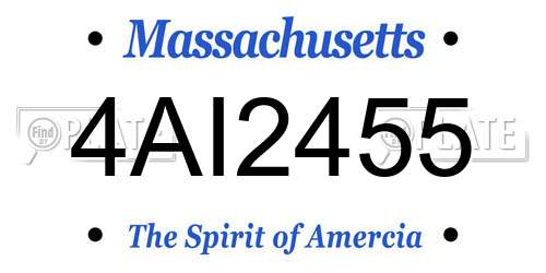 4AI2455 Massachusetts License Plate