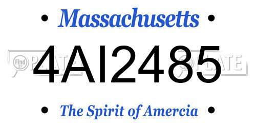 4AI2485 Massachusetts License Plate